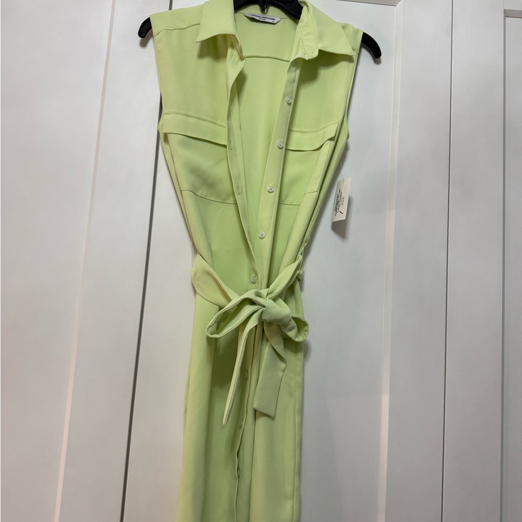 Amanda Uprichard Edith Light Green Sleeveless Dress